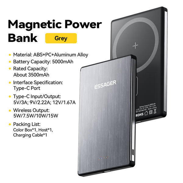 ESSAGER Shangyue PD 20W 5000mAh Magnetic Wireless Power Bank