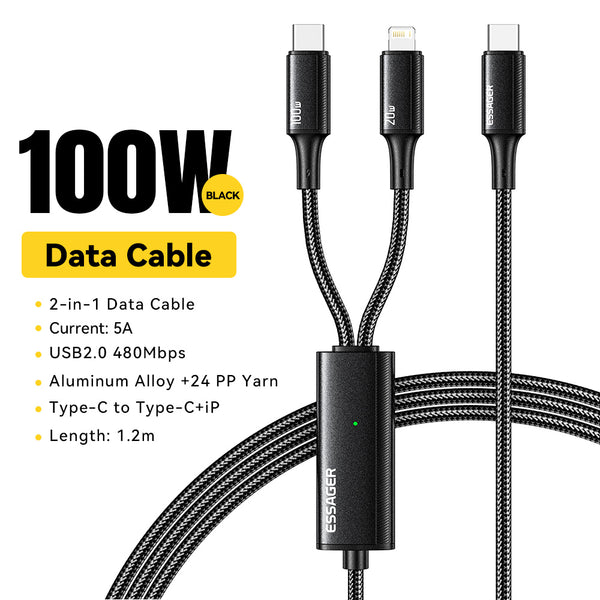 Essager Jiajian 100W  2 in 1 Fast charging cable